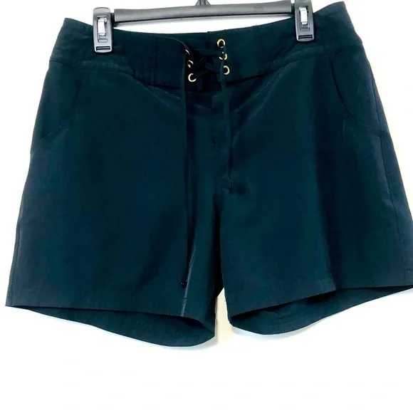 Sold LA BLANCA "All Board" 5-Inch Board Shorts- Black/Gold- Size Medium - Picture 1 of 9